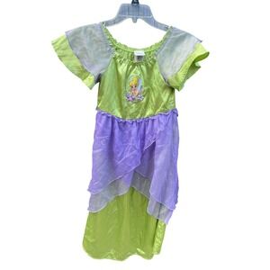 Disney Store Little Girls Green and Purple Satin Tinkerbell Fairy Costume 4‎